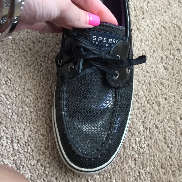SOLD ON Ⓜ️- Black sequin sperrys - Picture 6 of 6